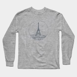 Paris Eiffel Tower Sketch Long Sleeve T-Shirt